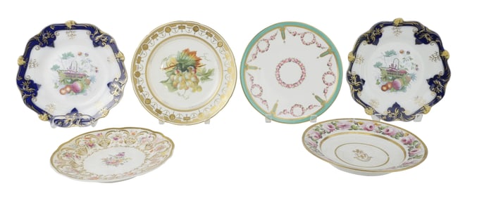 Six Assorted English Porcelain Plates