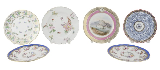 Six Assorted English Porcelain Plates