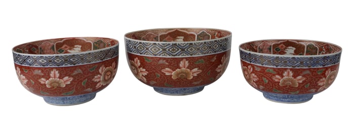 Three Japanese Imari Bowls