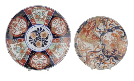 Two Japanese Imari Porcelain Chargers