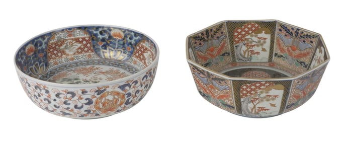 Two Japanese Imari Porcelain Bowls