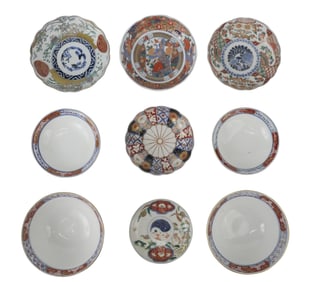 Nine Japanese Porcelain Bowls and Dishes