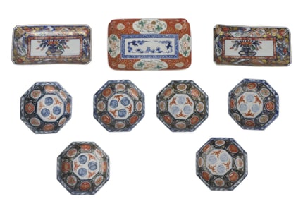 Six Japanese Imari Octagonal Bowls