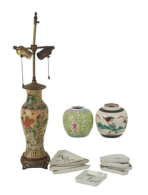 Group of Chinese Famille Rose Porcelain Table Articles