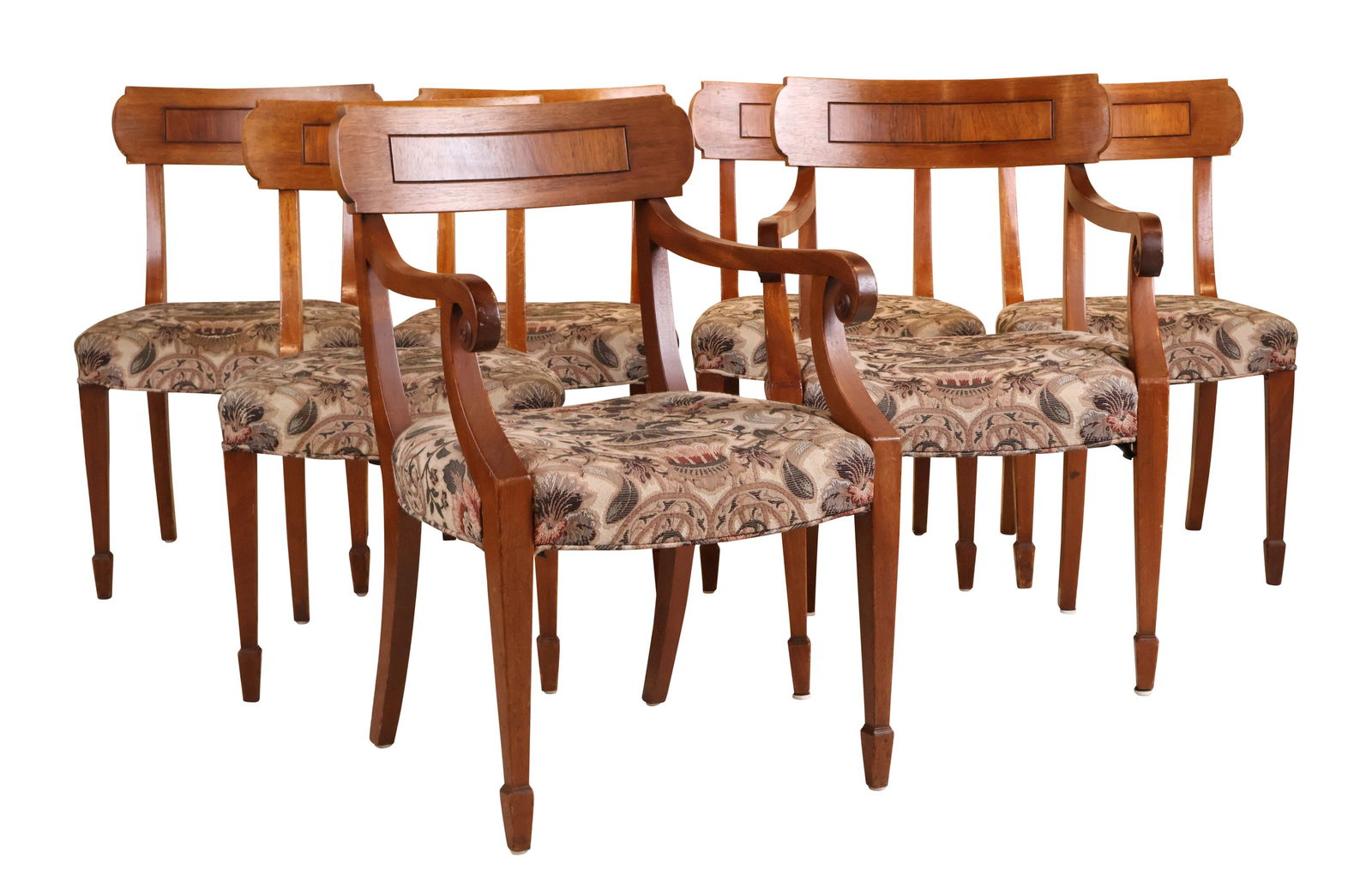 Seven Regency Mahogany Dining Chairs (1 of 9)