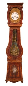 French Provincial Grain Painted Morbier Clock