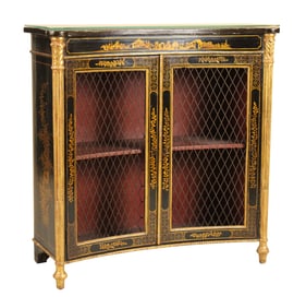 Regency Japanned Concave Front Cabinet