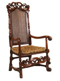Baroque Carved Walnut Armchair