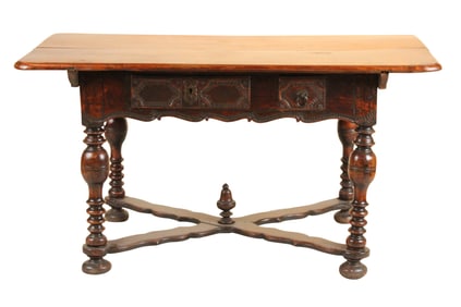 Louis XIV Carved Walnut Tavern Table