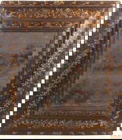 Louis XIV Parcel-Gilt Ebonized Mirror