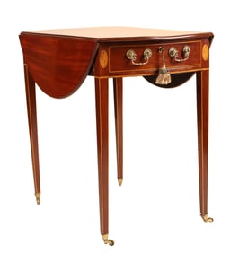 George III Inlaid Mahogany One-Drawer Pembroke Table