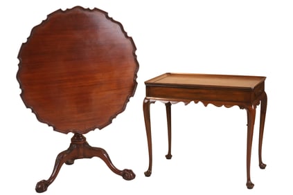 Queen Anne Style Mahogany Tray Top Table