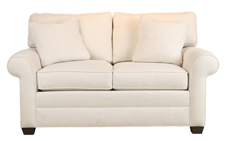 Ethan Allen White-Upholstered Love Seat