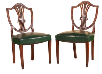 Pair of Federal Mahogany Shield Back Chairs