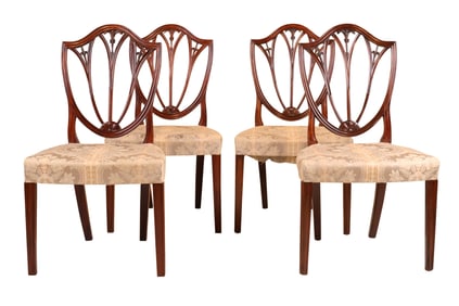 Pair of Federal Carved Mahogany Side Chairs