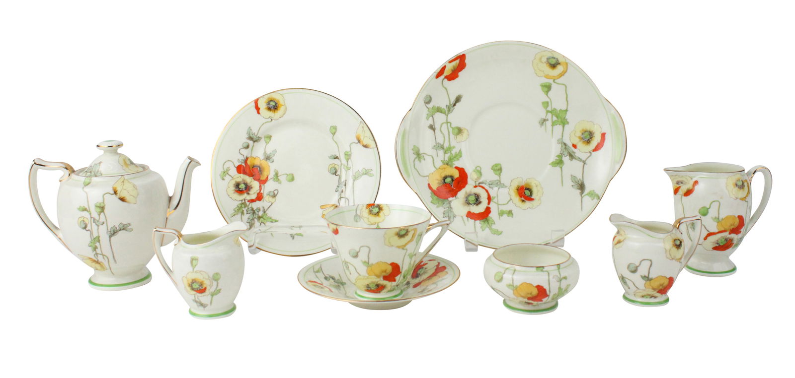 Royal Doulton "Poppy" Partial Tea Service (1 of 13)
