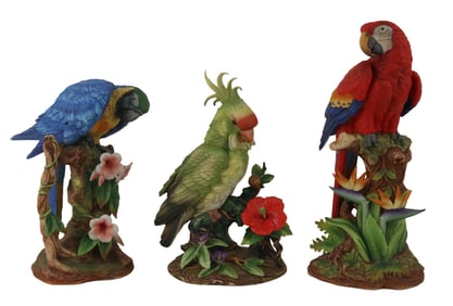 Three Andrea by Sadek Parrot Figures