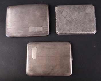 Three Vintage Elgin Sterling Silver Cigarette Cases