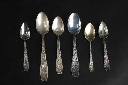 Whiting Whimsical 1880 Berry Pattern Sterling Spoons