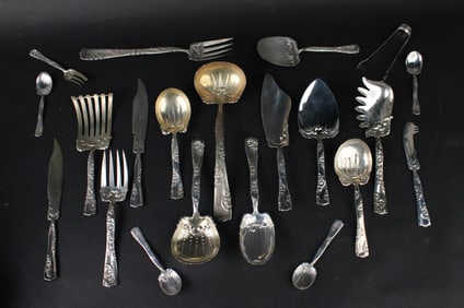 Sterling Silver Whiting Rose and Scroll Pattern Flatware