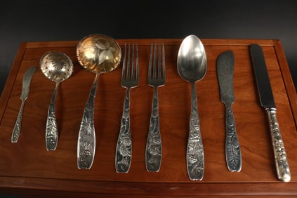 Whimsical 1880 Sterling Berry Pattern Flatware
