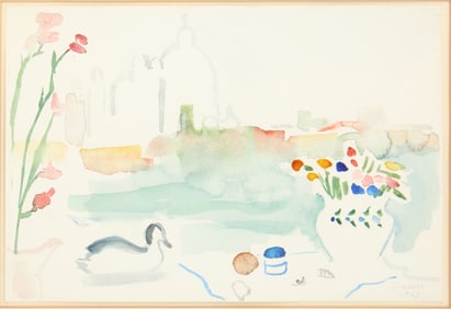 Edith Schloss, 1919-2011, Santa Maria della Saluta #2, Watercolor