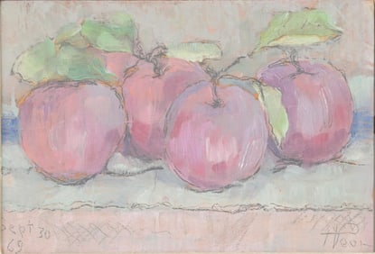 Henry Varnum Poor, 1887-1970, Four Autumn Apples, Oil on Board