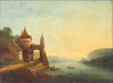 European Landscape, Oil on Board