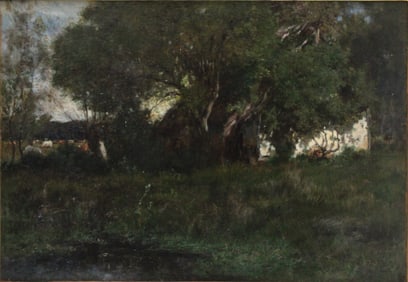 Emile van Marcke, 1827-1890, Pastoral Landscape at Twilight, Oil on Canvas