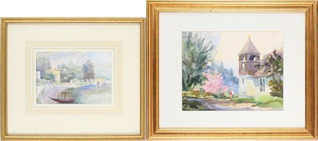 View of Lake Bellagio, Watercolor