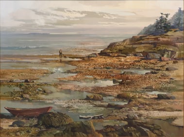 Laurence Philip Sisson, American 1928-2015, Clamdigger, Oil on Board