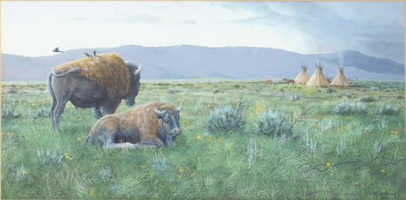 Ned Young, American 1954-, Thunder, Gouache on Paper