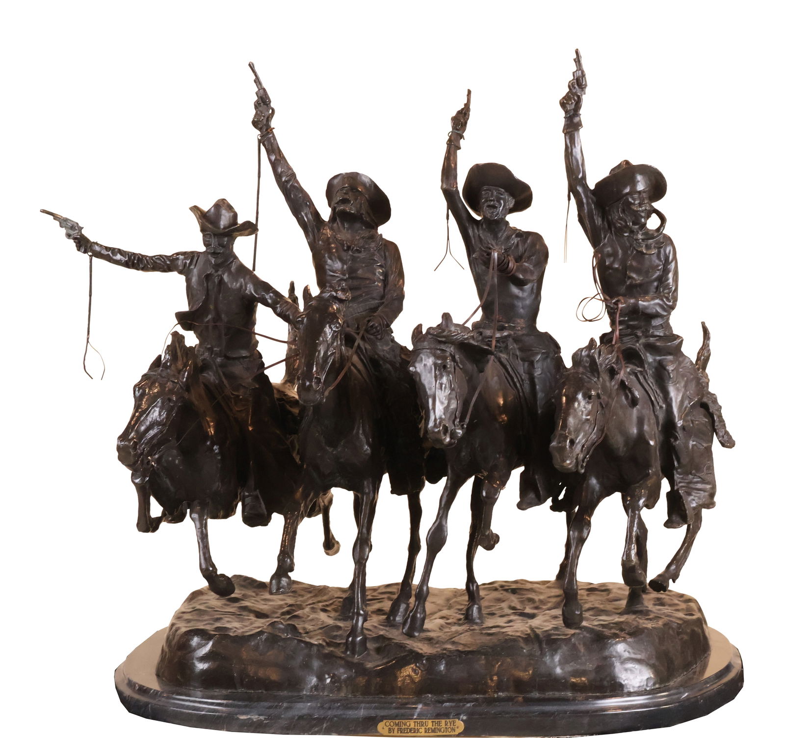 After Frederic Remington, American 1861-1909, Coming Thru the Rye, Bronze Sculpture (1 of 16)