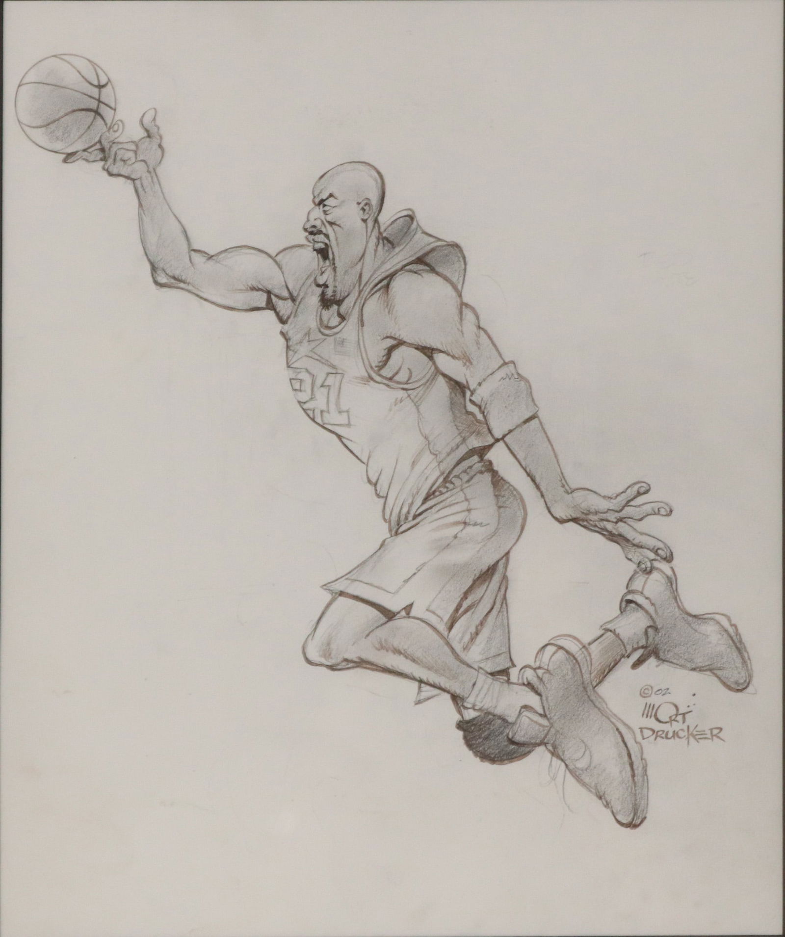 Mort Drucker, 1929-2020, Basketball Player, Pencil and Ink on paper (1 of 12)