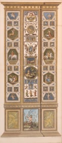 Giovanni Volpato, 1733-1803, Section of the Vatican Loggias, Hand-Colored Engraving