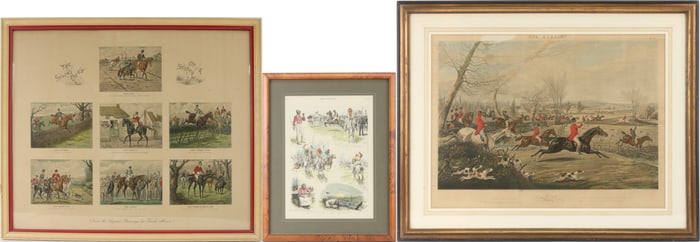 Three Foxhunting and Racing, Prints