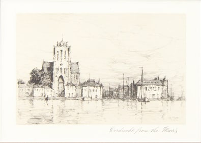 Charles Adams Platt, 1861-1933, Dortrecht from the Maas, Etching