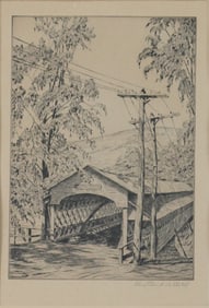 Alice Standish Buell, 1892-1964, Ledyard Bridge, No. 2, Hanover, NH, Etching