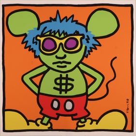 After Keith Haring, American 1958-1990, Andy Mouse, Serigraph