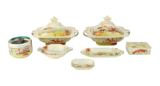 Two Royal Doulton "Fox Hunting" Covered Tureens