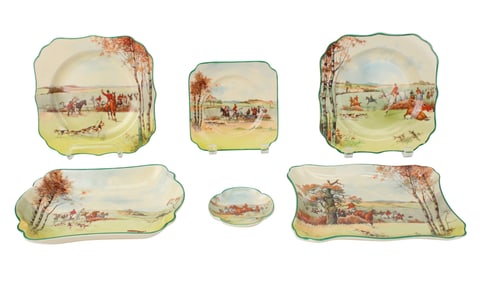 Royal Doulton "Fox Hunting" Assorted Shaped Plates