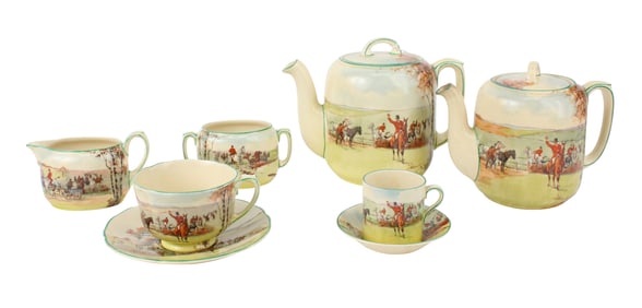 Royal Doulton "Fox Hunting" Partial Tea Service