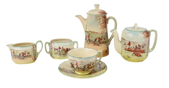 Royal Doulton "Fox Hunting" Partial Tea Service