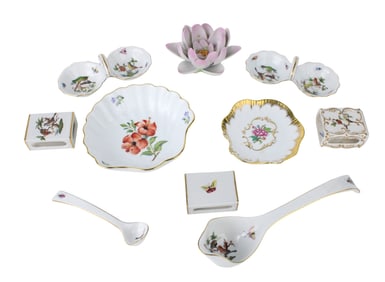 Group of Herend Porcelain Table Articles