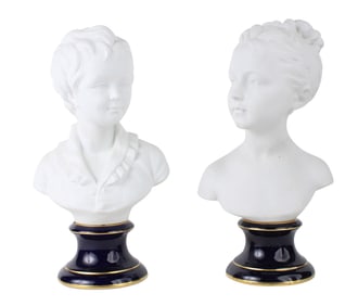 Pair of Porcelain Busts Louise & Alexandre Brongniart