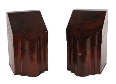 Pair of Regency Inlaid Mahogany Knife Boxes