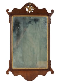 George III Style Parcel-Gilt Walnut Mirror