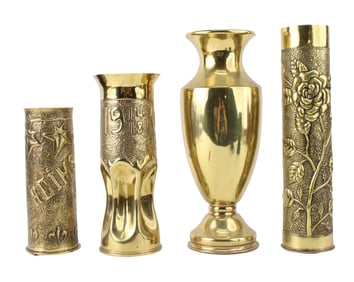 Three World War I Trench Art Shells
