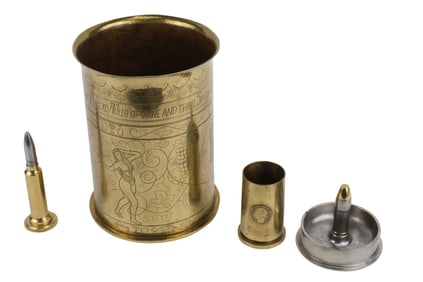Elaborately Decorated Trench Art Vase