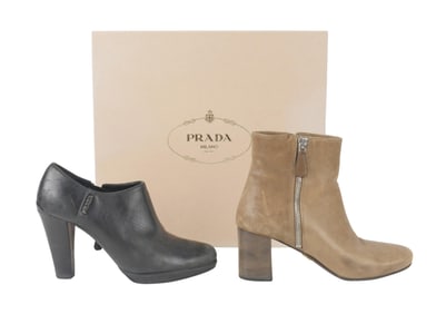Two Pairs of Prada Booties